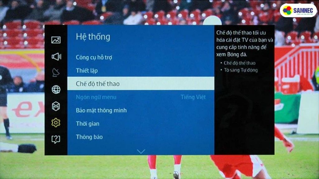 Trong phần Hệ thống, bạn chọn Chế độ thể thao.