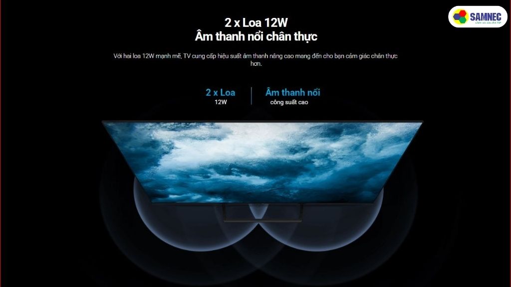 Âm thanh sống động, hệ thống loa kép hiện đại 