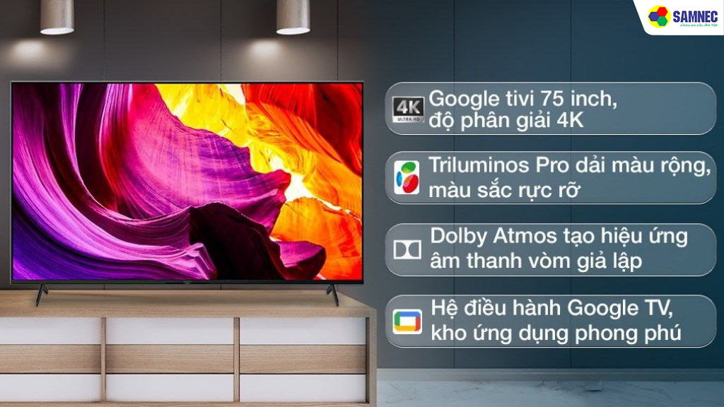 Kích thước Tivi 75 inch Sony