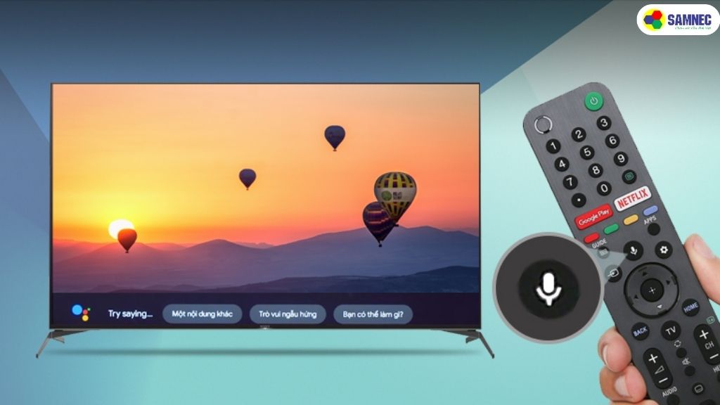 Nói vào micro trên remote