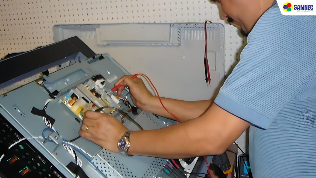 Bước 3: Kiểm tra linh kiện hỗ trợ phát hình và phát sáng