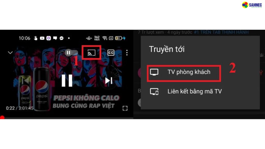 Hướng dẫn phát video YouTube từ điện thoại lên tivi dễ dàng