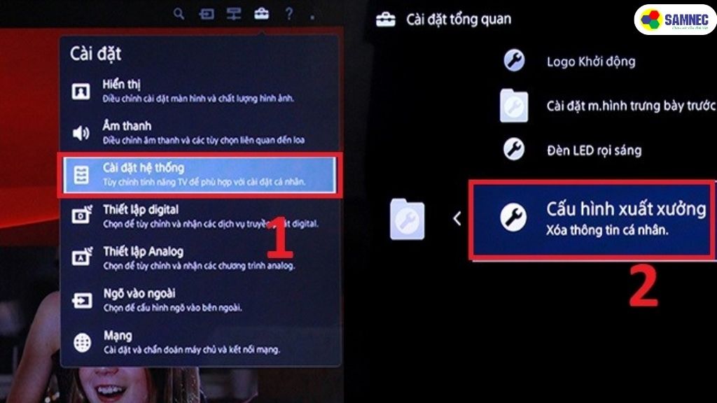 Cách khôi phục cài đặt gốc, reset tivi Sony nhanh chóng đơn giản nhất