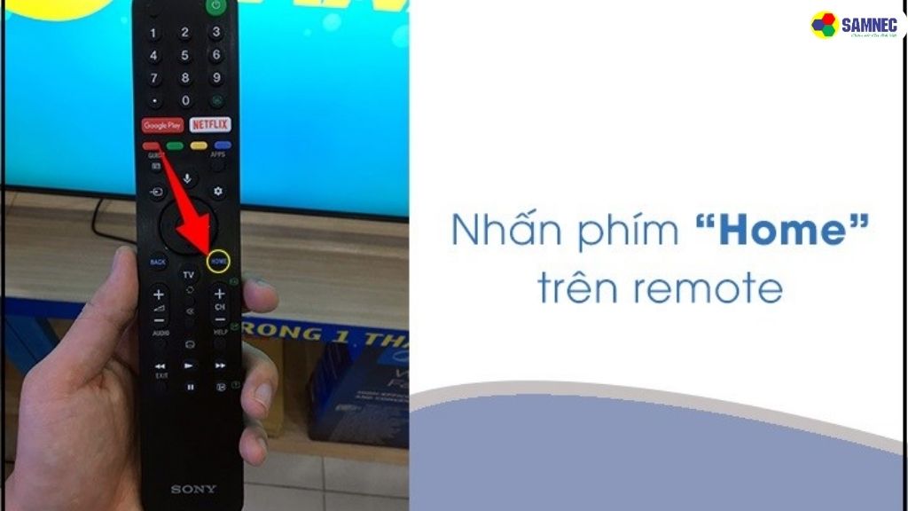 Bước 1: Nhấn nút “Home” để quay về màn hình chính.