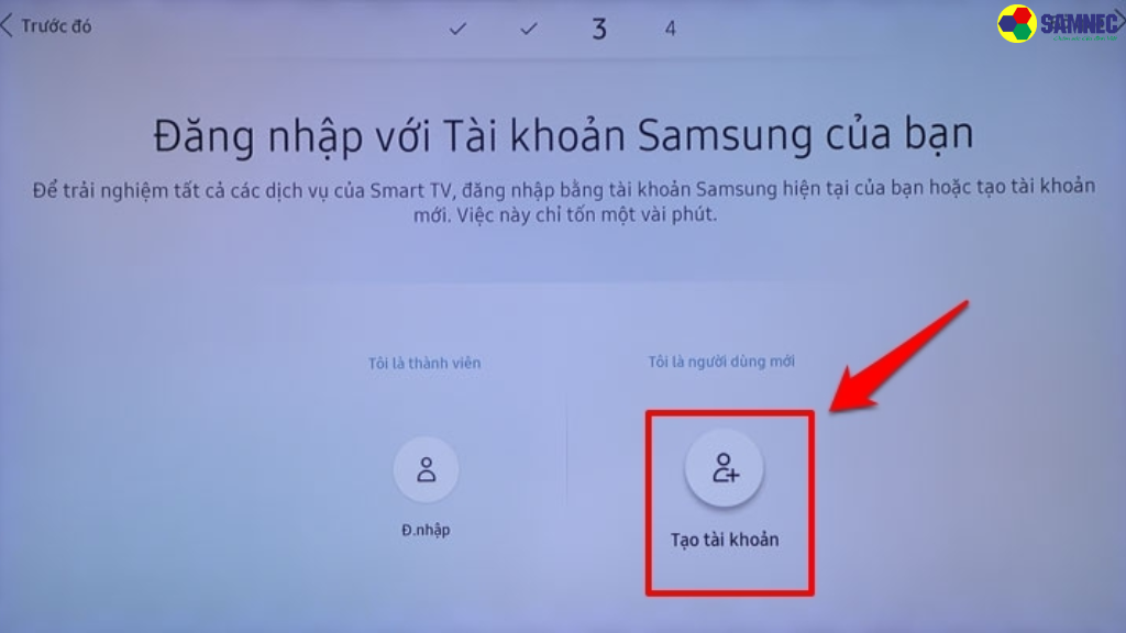 Bước 4: Chọn Tạo tài khoản (Sign Up) để tạo tài khoản mới