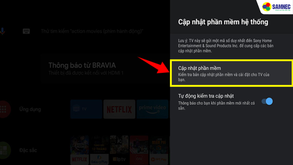 Tivi chưa được cập nhật phần mềm