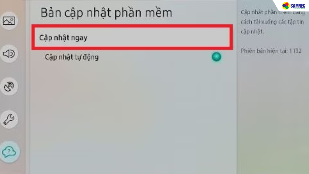 Do chưa cập nhật phần mềm tivi