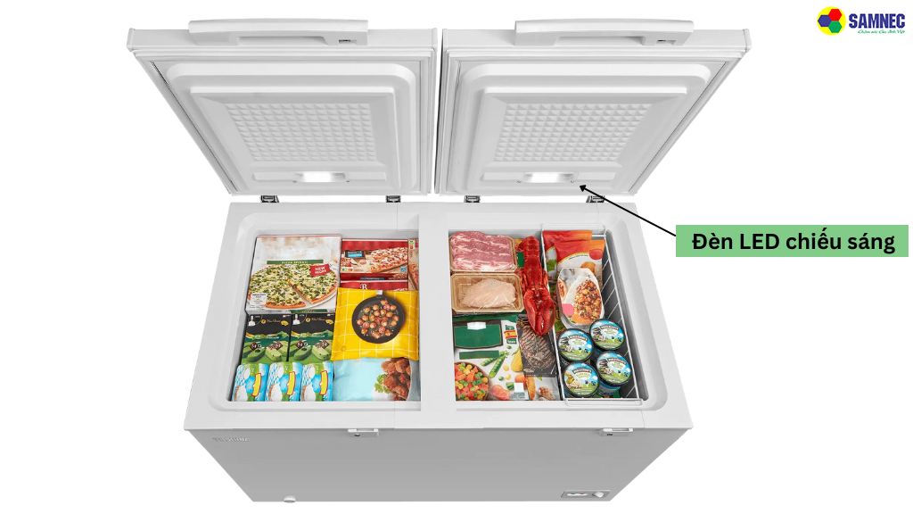 Tủ đông Toshiba Inverter 362 lít GR-RC470CM-PMV(01) đèn led chiếu sáng