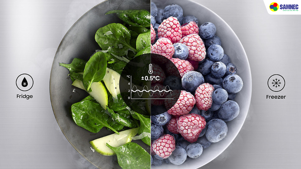 Công nghệ Precise Chef Cooling duy trì độ tươi ngon lâu hơn