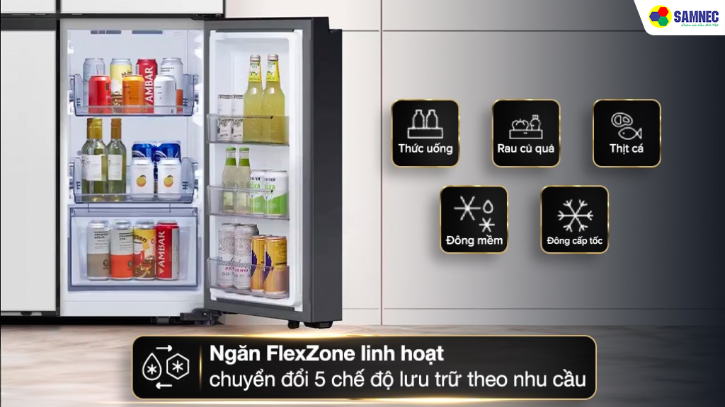 Ngăn đông mềm "FlexZone™" - Linh hoạt tùy chỉnh