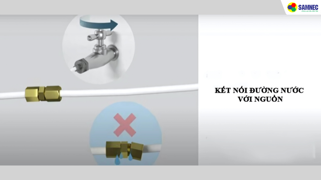 Cách kết nối đường nước với nguồn