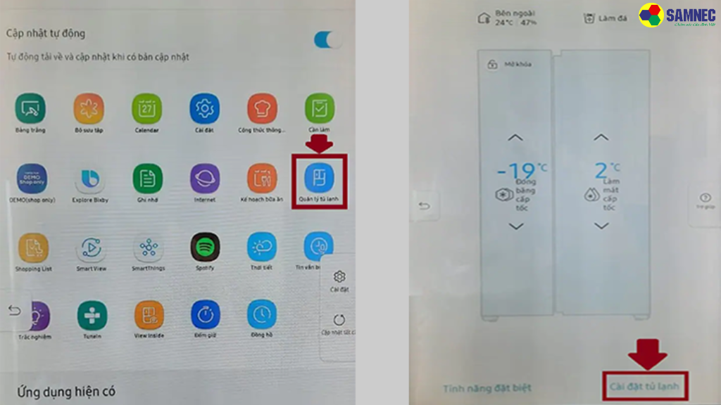 Kiểm tra cài đặt chức năng làm đá tự động