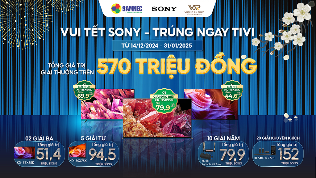 Vui tết Sony - Trúng ngay tivi