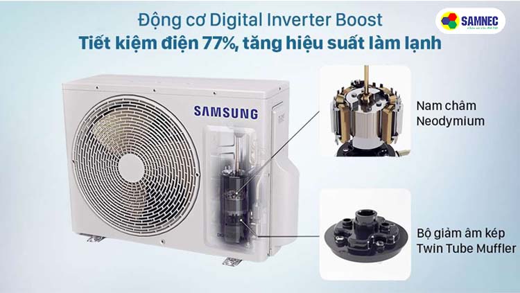 Động cơ Digital Inverter Boost trên điều hòa Samsung 12000 BTU