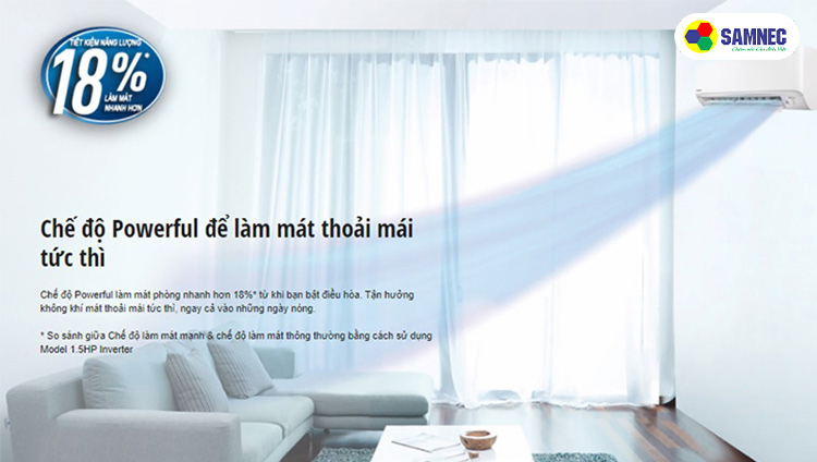 Chế độ Powerful trên điều hòa Panasonic 9000 BTU CU/CS-N9WKH-8M
