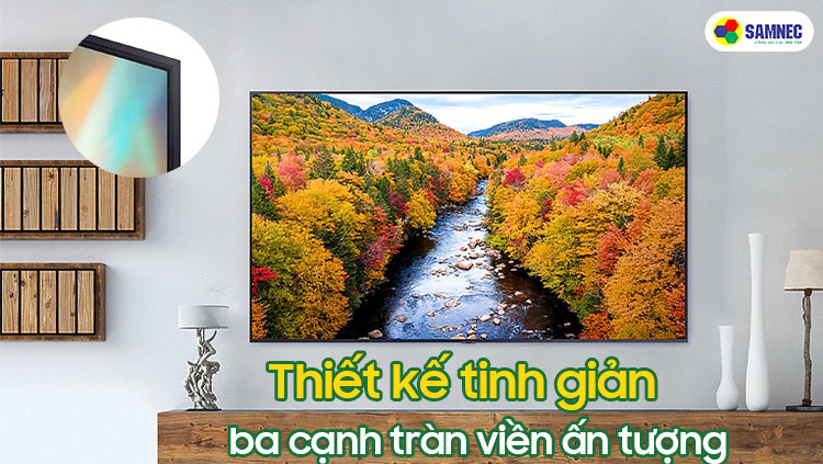 Thiết kế tinh giản với ba cạnh tràn viền ấn tượng trên tivi SAMSUNG AU7700