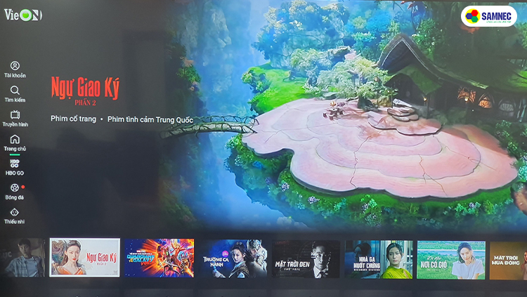 Màn hình giao diện ứng dụng VieOn