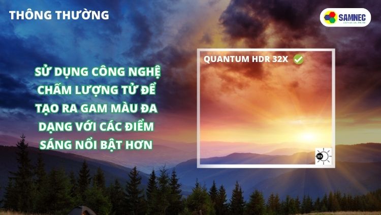Công nghệ nâng cấp tương phản Quantum HDR 12X - 64X trên tivi Samsung