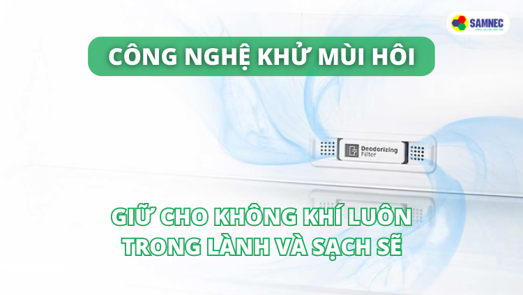 Công nghệ khử mùi hôi điện trên tủ lạnh Samsung