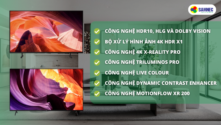 Công nghệ màn hình của tivi Sony X80L và Sony X80K