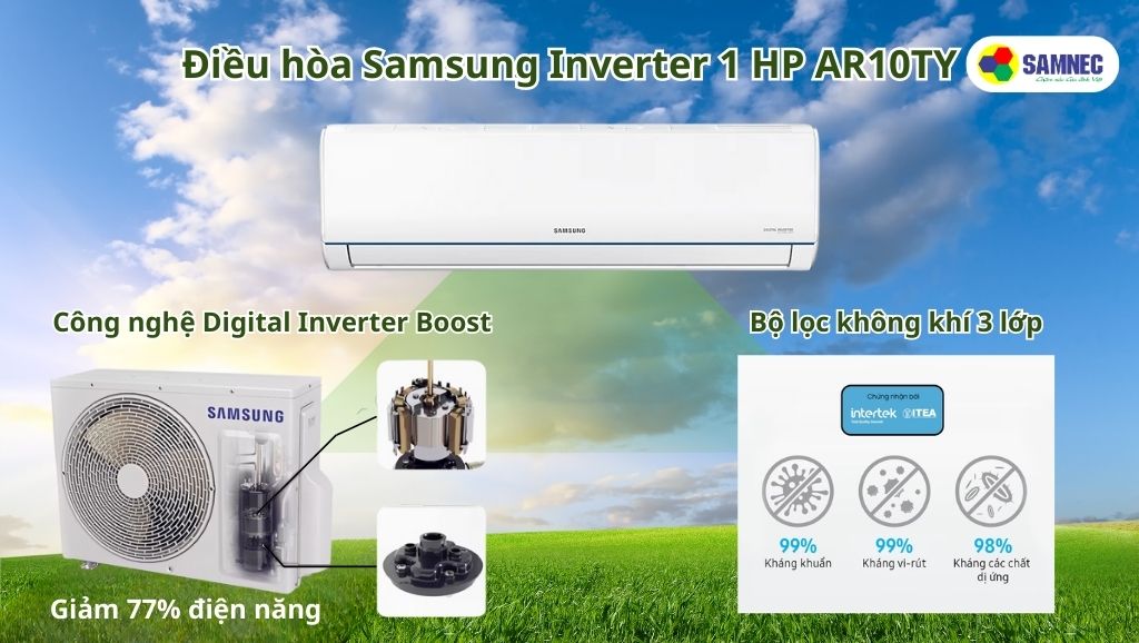 Điều hòa Samsung Inverter 1 HP AR10TYGCDWKNS