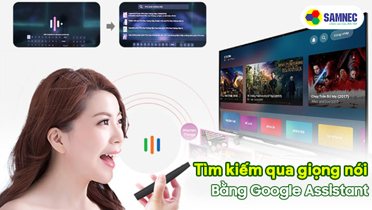 Chế độ tìm kiếm bằng giọng nói nhờ trợ lý Google tivi Sony