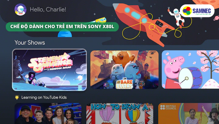 Chế độ dành cho trẻ nhỏ trên tivi Sony XR-65X80L