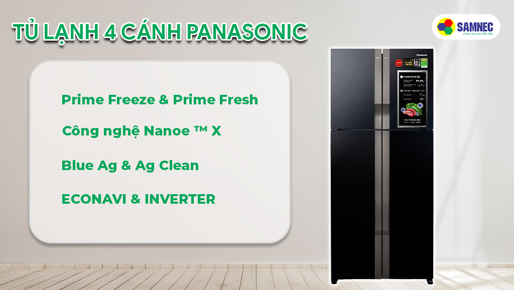 Tủ lạnh 4 cánh Panasonic NR-DZ601YGKV sở hữu bộ công nghệ ấn tượng
