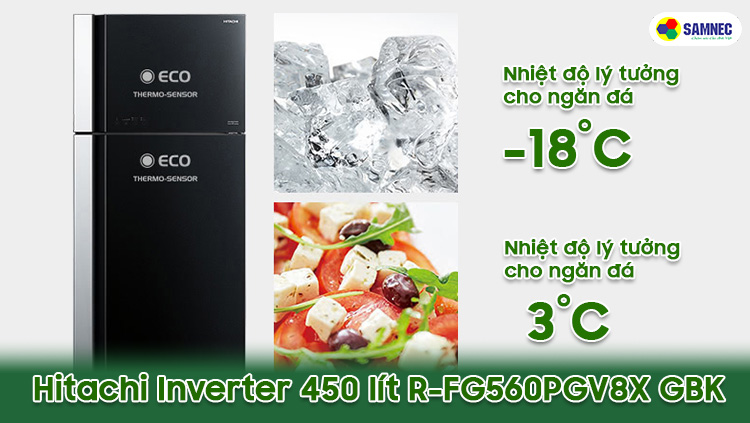 Tủ lạnh Hitachi Inverter 450 lít R-FG560PGV8X GBK