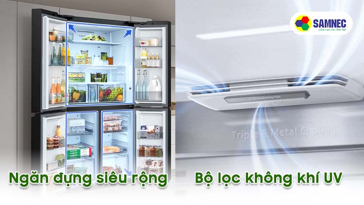 Bộ lọc không khí UV trên tủ lạnh Samsung