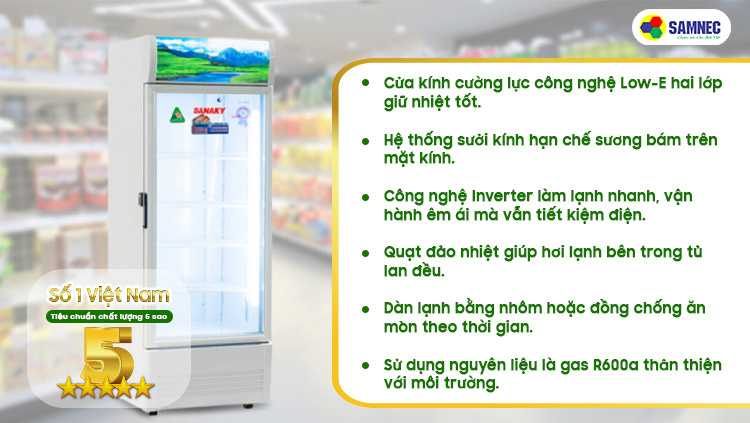 Tủ mát Sanaky chất lượng 5 sao