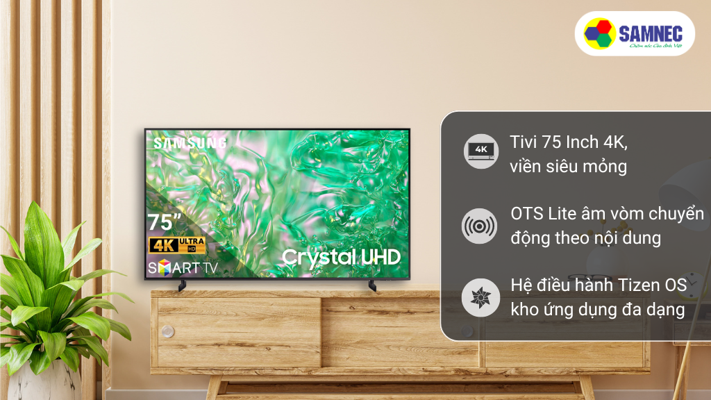 Thiết kế Smart Tivi UHD 4K 75 Inch Samsung UA75DU8000KXXV