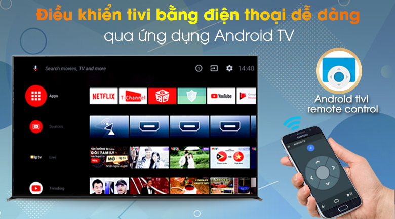 Điều khiển tivi qua ứng dụng Android TV