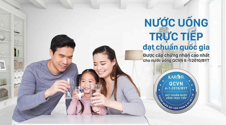 chứng nhận của máy lọc nước karofi o-h128