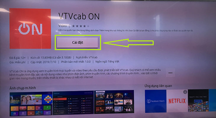 Cài đặt ứng dụng VTVcab ON trên tivi Samsung
