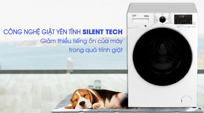 Silent Tech - Máy giặt Beko Inverter 8 kg WCV8649XWST