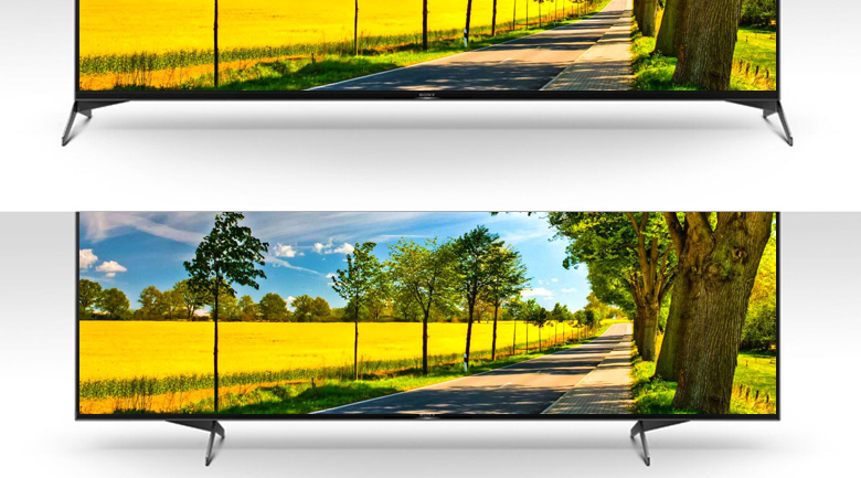 Android Tivi Sony 4K 55 inch KD-55X9500H - Chân đế riêng biệt có 2 cách lắp đặt