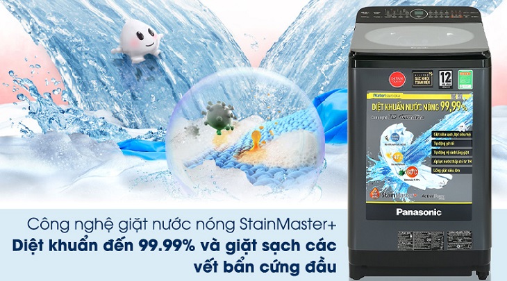 Công nghệ diệt khuẩn nước nóng StainMaster+ tiêu diệt 99,99% vi khuẩn