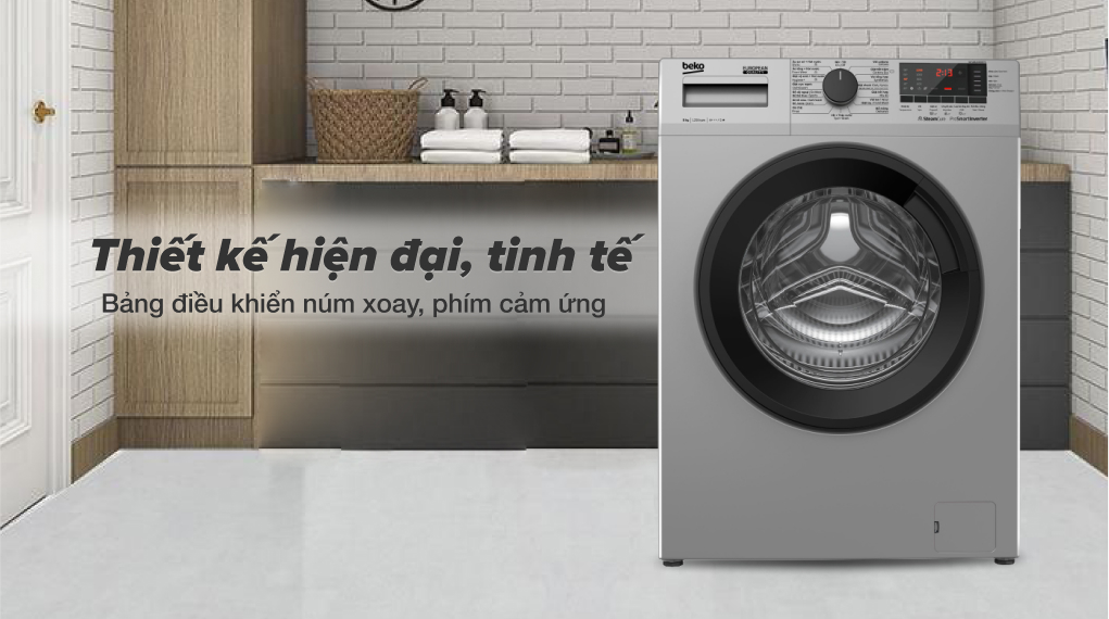 Thiết kế hiện đại tinh tế trên máy giặt Beko 8kg WCV8614XB0STW