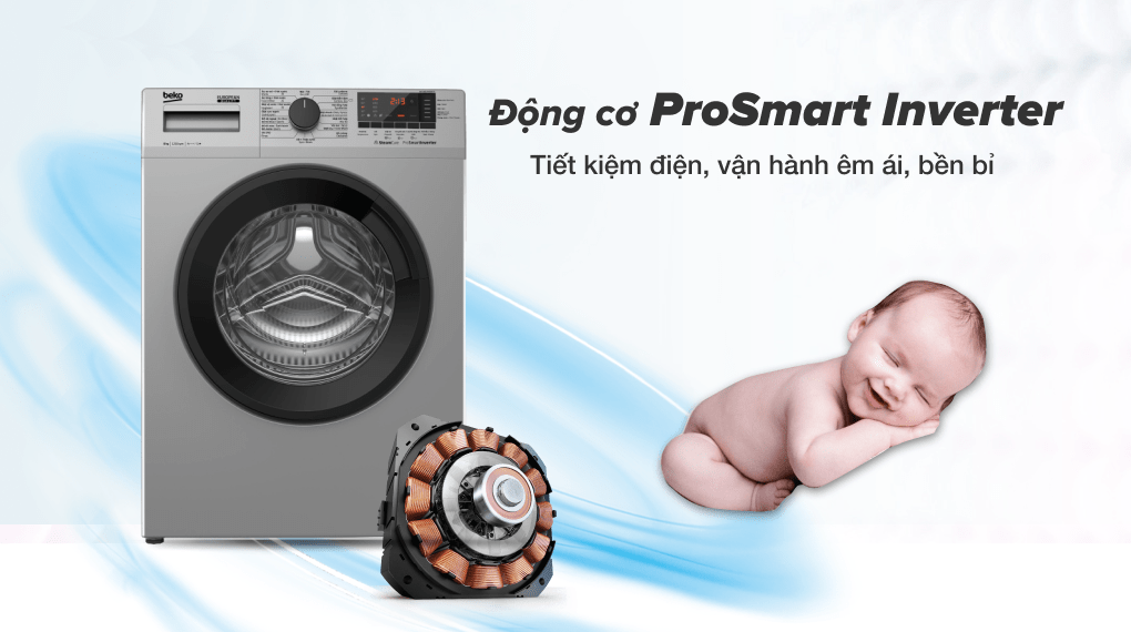 Công nghệ Prosmart Inverter trên máy giặt Beko 8kg WCV8614XB0STW