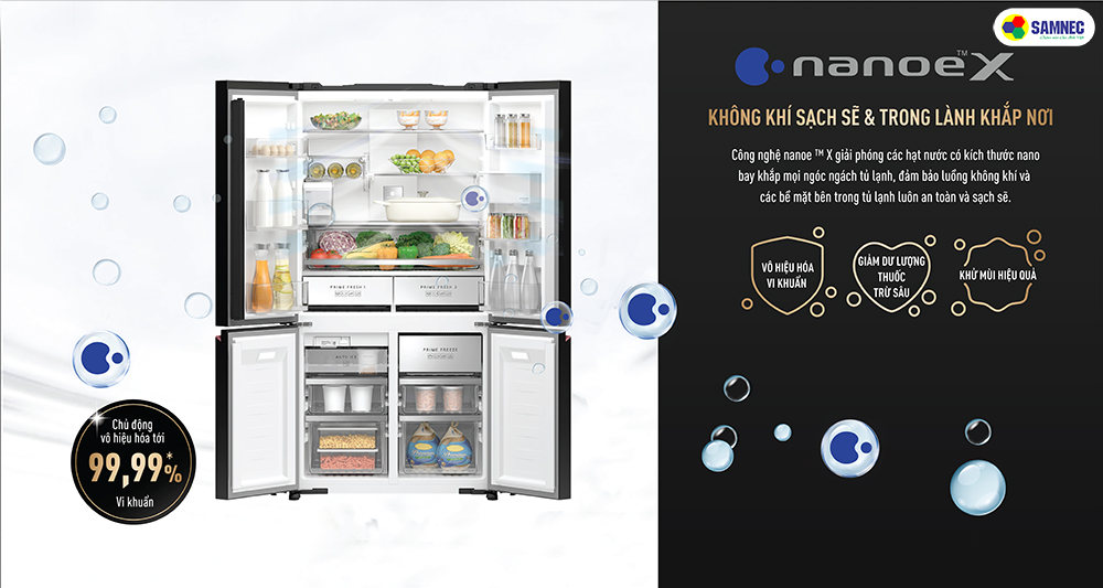 Công nghệ Nanoe X trên Tủ lạnh 4 cửa PRIME+ Edition NR-XY680YMM