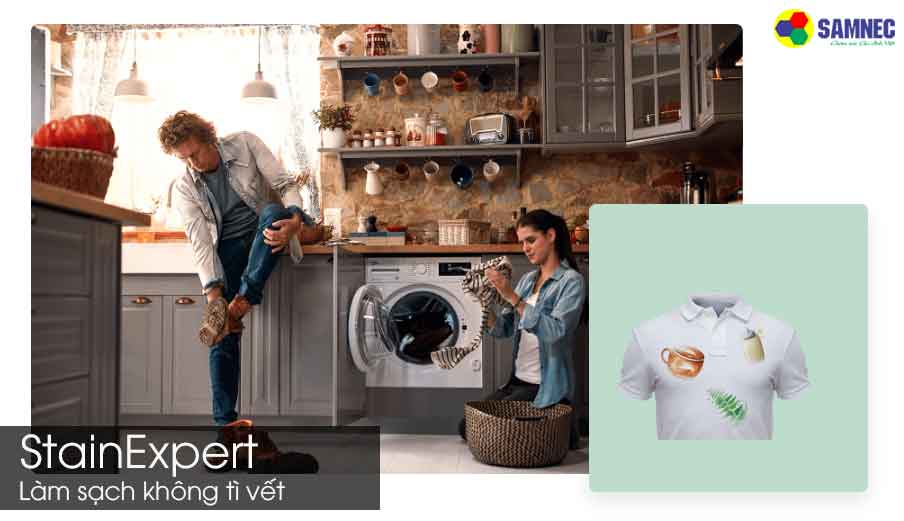 Chương trình giặt cực mạnh StainExpert trên máy giặt Beko WCV9614XB0STS