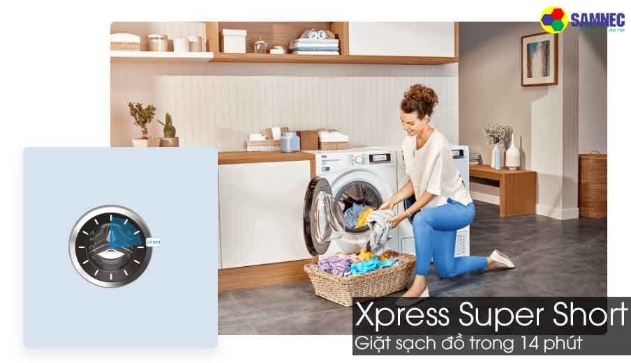 Chương trình giặt Xpress Super Short trên máy giặt Beko WCV9614XB0STS