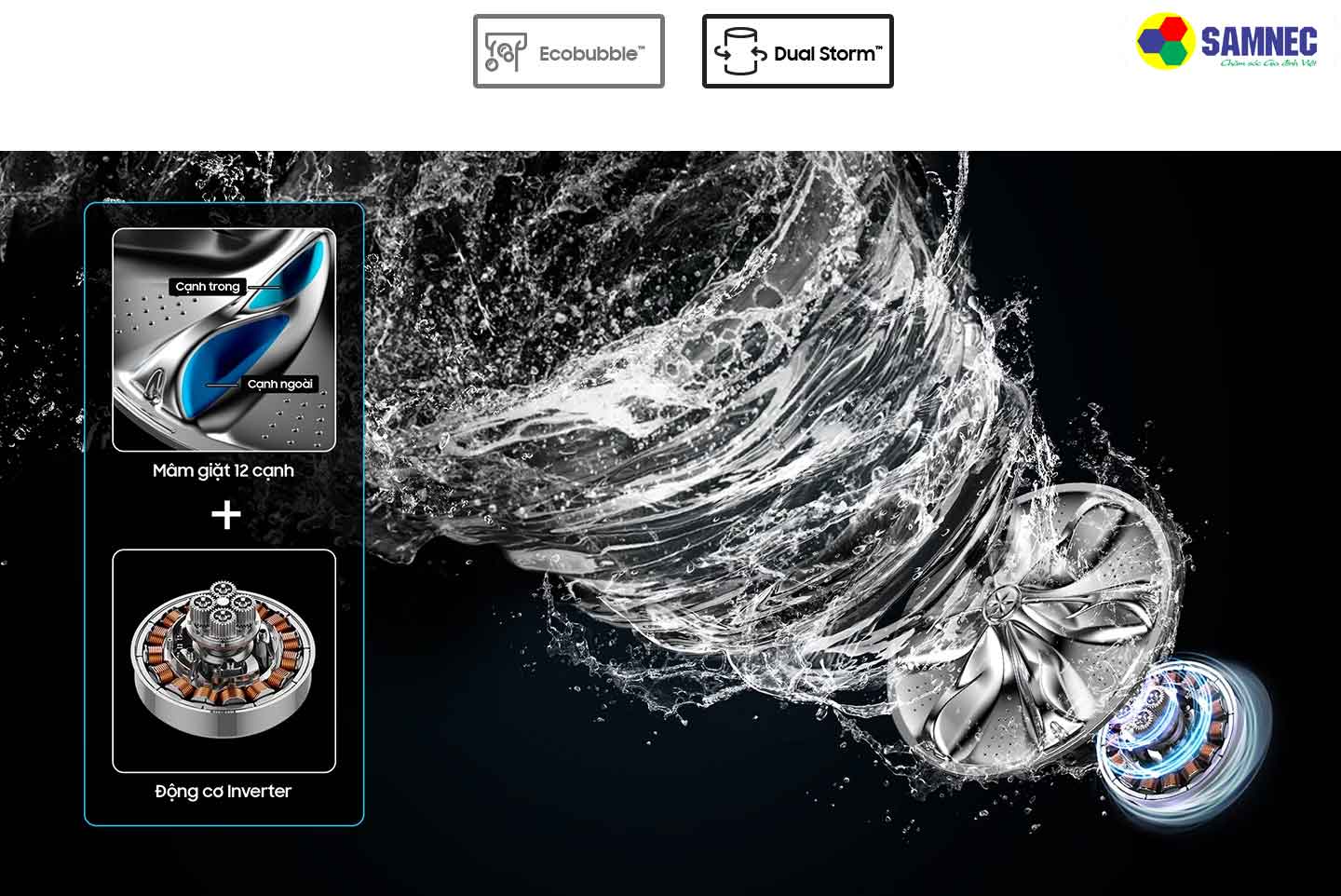 Công nghệ Ecobubble trên máy giặt Samsung Ecobubble 10kg WA10CG5745BDSV