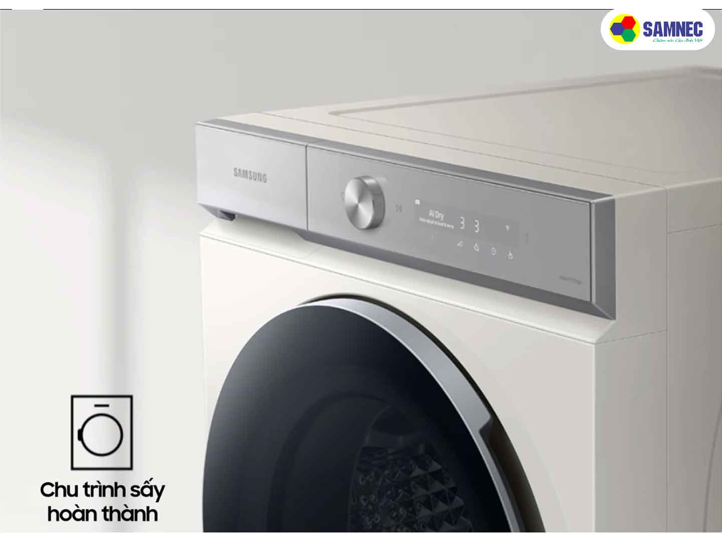 Cửa máy tự động mở chống mùi ẩm trên máy sấy quần áo Samsung Bespoke AI Heatpump DV17B9750CV/SV