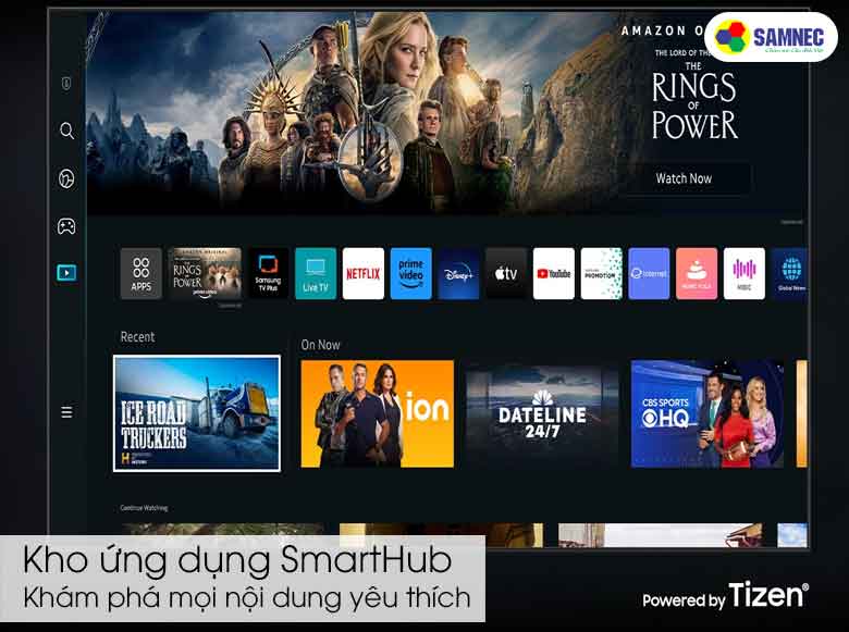 Kho ứng dụng SmartHub trên Smart Tivi Samsung 75 inch QLED 4K 75QE1C