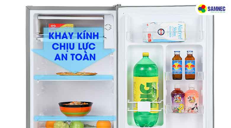 Khay chịu lực Tủ lạnh Beko 90 lít RS9052S trang bị khay kính chịu lực