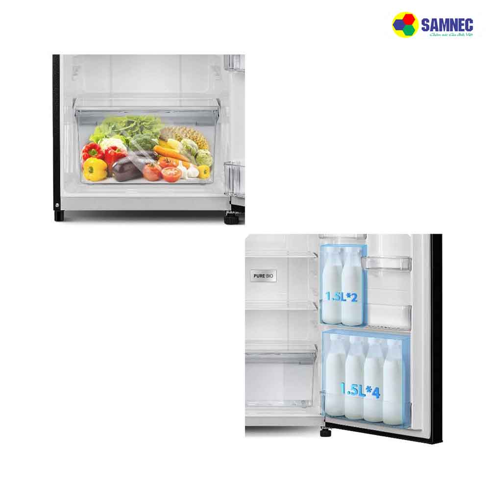 Thiết kế cửa tủ tối ưu, ngăn chứa lớn tủ lạnh Toshiba GR-RT329WE-PMV(52)