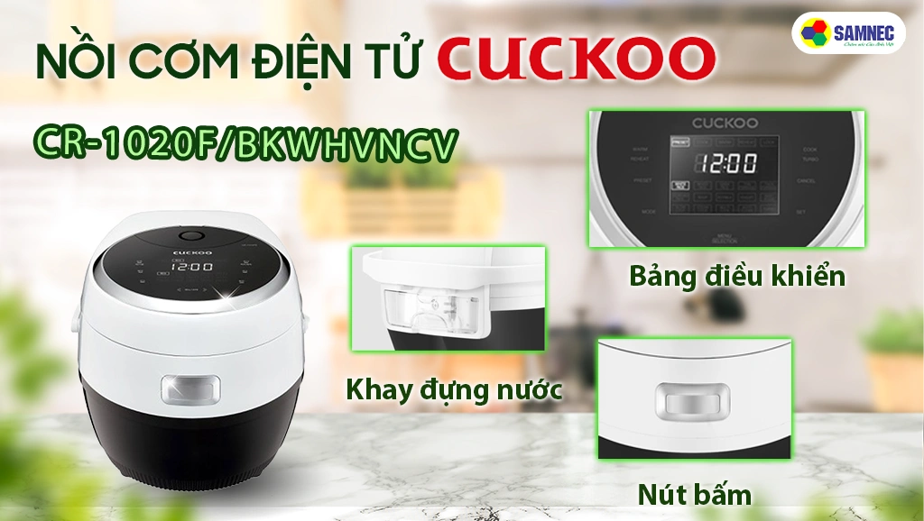 Nồi cơm điện tử Cuckoo 8 lít CR-1020F/BKWHVNCV