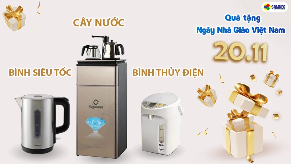 Quà tặng thầy giáo ngày 20 tháng 11 là cây nước, bình thủy điện, siêu tốc